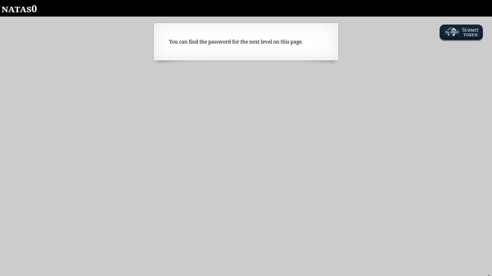 natas 0 challenge page